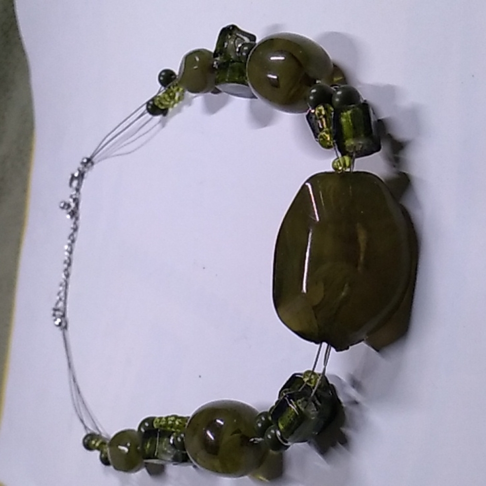 Gresnstone Simulated Gem Necklace - image 2